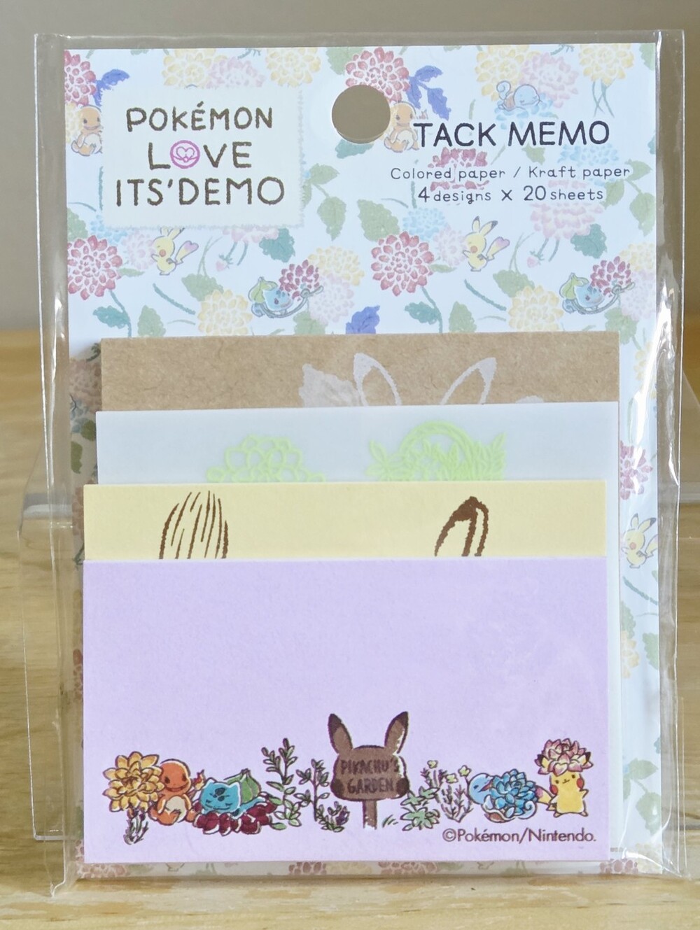 *4 for $30* Pokémon Love It's Demo Tack Memo Set - Floral Sticky Notes